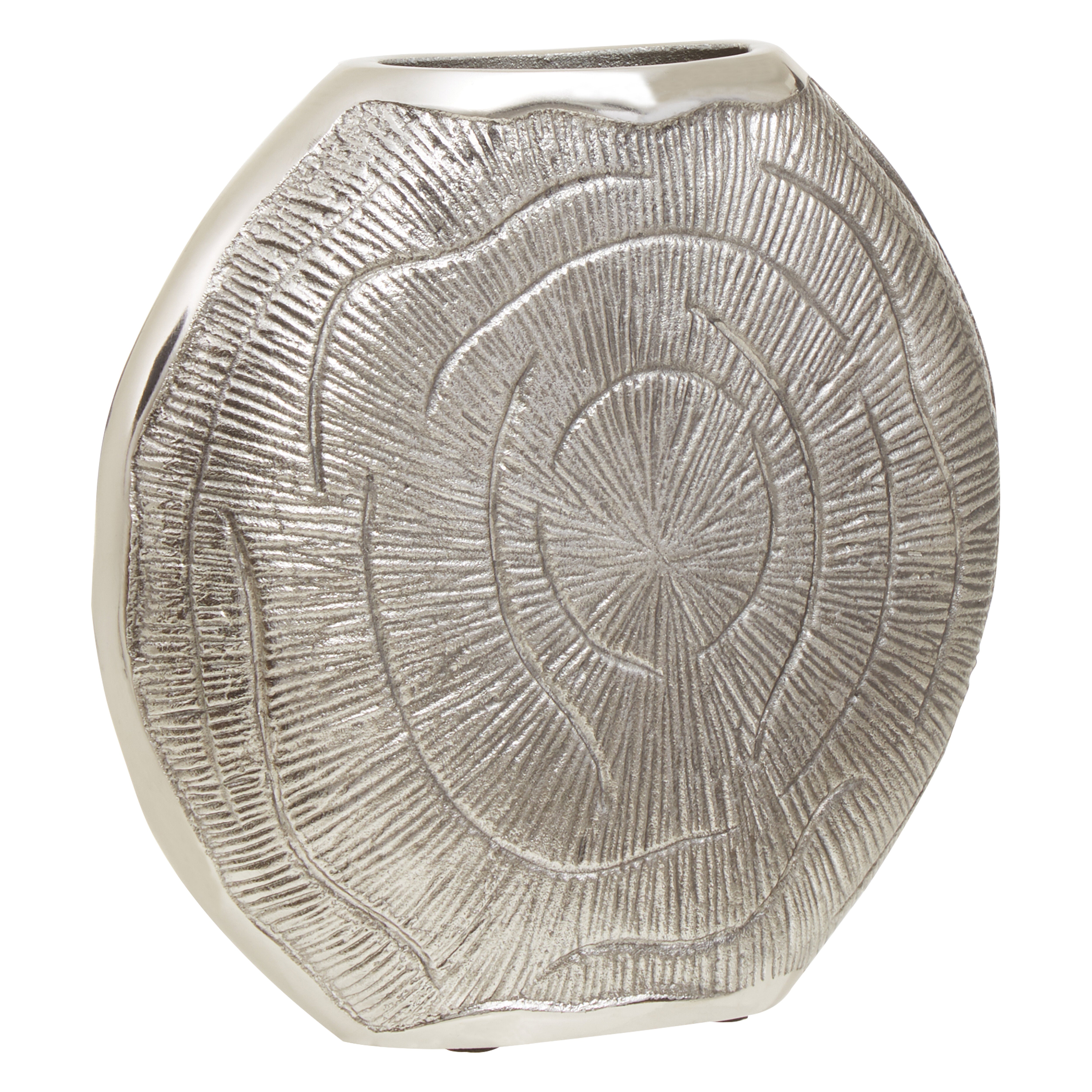 Alid Oak Wood Effect Silver Vase | Small